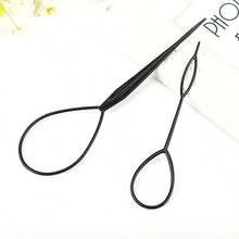 4件套黑色编发工具套装，美发造型配件，适用于马尾辫、发髻、编发、卷发等发型，适合女孩、新娘，美发造型套装 - 彩色 - 查看 5