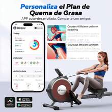 MERACH Máquina de Remo magnética, para el hogar, 16 Niveles de Resistencia silenciosa, riel Deslizante Doble con Capacidad de Peso máxima de 350 Libras, aplicación Compatible con Monitor LCD, Q1S - Q1S-Magnética - Ver 8