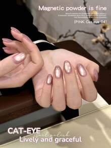 1 lọ gel mắt mèo từ tính màu hồng 15ml, thích hợp cho salon làm móng UV/LED, có thể dùng để tạo kiểu móng mắt mèo và móng hologram. - Hồng - Xem 5