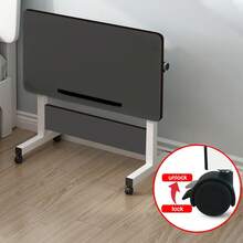 Rolling Desk Adjustable Height,Portable Laptop Desks,Small Standing Desk With Wheels For Home Office - Black - View 4