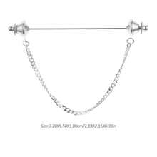 XISH FOMIYES Hebilla de collar broche  Hombres cuello broches patas camisa alfiler de la joyería clips de collar con cadena Pin de social traje pin cobre Plata - como en la foto - Ver 3