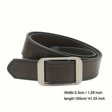 One-Piece No-Drill Unisex Belt Fashion Versatile Simple Belt Commuting RetroSuitable For Pants, Suit Pants, Trousers - màu đen - Xem 6