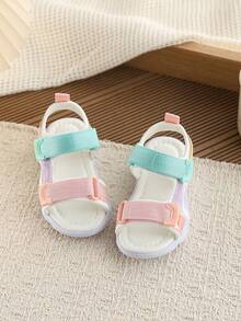 1双女童夏季新款凉鞋，幼儿/小童日常户外防滑软底休闲沙滩凉鞋 - 米色 - 查看 4