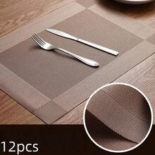 Bộ 1-12 tấm lót bàn ăn bằng PVC chống thấm nước và chịu nhiệt, thích hợp cho phòng ăn, trang trí bàn ăn, trang trí nhà cửa. - Nhiều màu - Xem 23