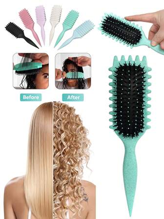Curling Styling Comb, Curling Styling Brush, Wet Hair Volumizing Lift Comb, Easily Create Defined Curls, Say Goodbye To Frizz, Suitable For Spiral Waves, Anti-Breakage Styling Brush, Women's Curling Hair Tool, Back To School Essential, Travel & Vacation Must-Have, Women's Hair Accessory, Comb, Hair Brush, Edge Brush, Hair Comb, Comb, Hair Comb, Detangling Comb, Ball Comb, Mini Comb, Comb Set, Wooden Comb