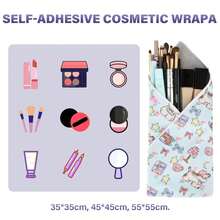 Self-Adhesive Magic Fabric Cosmetic Bag, Portable Protective Makeup Pouch, Camera Lens Cover, Fashionable Travel Storage Bag, Suitable For Beauty Essentials, Travel, Gifts And Daily Use - Baby Blue - View 3