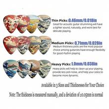 12pcs Guitar Picks Set - 0.46/0.71/0.96mm Thickness Options, 12 Unique Cartoon & Anime Themed Designs, Ukulele, Bass, Electric Guitar Picks, Gift For Music Lovers, Vibrant Designs - Black - View 5
