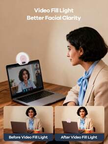 REMAX Non-Blocking Camera Selfie Light, Mini Clip Ring Light With 3 Colors & 9 Brightness, Portable For Phone/PC/Tablet - RT-E185 Nhiều màu - Xem 7