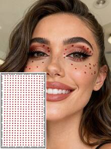 450pcs 2mm Shiny Red Rhinestones, Suitable For Face Decoration, Festivals, Parties, Daily Decoration, DIY, Music Festivals, Makeup Parties, Balls, Etc. Diamond Stickers Can Be Used For Hair, Eyes, Face, And Body Decoration, 1 Pack - Red - View 7