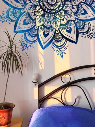 Artistic Lotus Mandala Wall Stickers: Self-Adhesive, Residue-Free, Won't Damage Walls, Wear-Resistant, Easy To Clean, And Perfect For Creating A Zen-Inspired Home Decor Atmosphere.