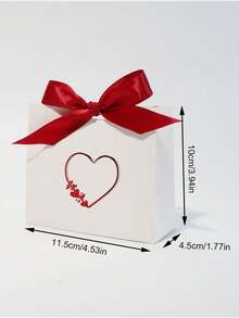 10pcs Elegant Red Heart Gift Boxes With Ribbon, Kraft Paper Gift Packaging Boxes For Proposal, Wedding, Anniversary Celebrations, Mother's Day, Valentine's Day & Engagement Party Favors Decorations - Multicolor - View 3