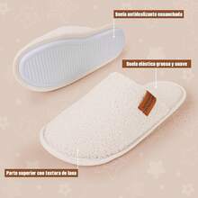 TendenciaLISAPRO Pantuflas Mujer Comodas, Zapatillas Peludas de Casa, Suaves y Cálidas, Pantuflas de Algodón, Forro con Interior Afelpado, Antideslizante, Pantuflas Inviernos para Interiores y ExterioresCalidad premium - Blanco - Ver 10