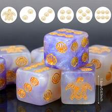 6 Pcs Turtle Dice Set | Perfect For Role-Playing Games And Family Party Games, Acrylic Material, Ideal Gift For Thanksgiving And Christmas, Suitable For Adult Players - Blue - View 2