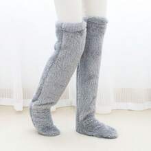Hot Fluffy Thigh High Socks Teddy Legs Snuggle Long Paws Fuzzy Leggings Over Knee Slippers Hairy Stockings - Multicolor - View 13