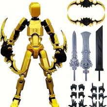 T13 Posable Action Figure Unassembled, Multi-Color Titan 13 Posable Action Figure Set With Laser Sword, 3D Printed T13 Lucky Robot Model Nova 13 Posable Action Figure, T13 Posable Action Figure (DIY Small Gift) - Multicolor - View 4