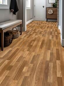 1pc Vinyl Wood Grain Self-Adhesive Floor Tiles, Natural Wood Appearance, Easy Peel And Stick, Durable And Waterproof, Suitable For Bedroom, Kitchen, RV, Bathroom And Living Room (15.76*118inch) - Multicolor - View 8