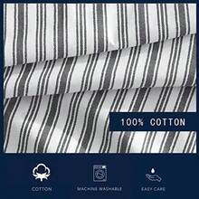 Nautica - Sábana Bajera Ajustable , Ropa de Cama de percal de algodón, decoración Casual para el hogar (Azul a Rayas, )(Individual Coleridge Stripe Charcoal) - Multicolor - Ver 5