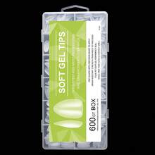 600pcs Full Matte Square/Almond/Coffin For Nail Tips , Medium/Short Length, Transparent, Solid Color Soft Gel ABS False For Nails, Full Cover Press On For Nail Kit For Nail Art Extension - Clear - View 15