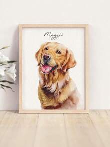 Retrato personalizado de mascota enmarcado, impresión de foto de mascota personalizada, marco de madera para decoración de pared, marco conmemorativo de la familia de mascotas, retrato de mascota personalizado, impreso y enmarcado en alta definición en madera, exhibición de escritorio decoración del hogar regalo, A5/6/7 pulgadas, regalo personalizado para mascotas, ideal para amantes de perros y gatos, decoración del hogar, estética de la sala de estar y el dormitorio - Multicolor - Ver 3