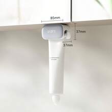 Portacepillos de dientes y portapastas de dientes - Soporte para cepillos de dientes gris y blanco + soporte para pasta de dientes gris - Ver 4
