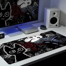 Extended Gaming Desk Mouse Pad, Gothic Punk Anime Cat Skull Cartoon Dark Aesthetic Design, Non-Slip Base High-Definition Printing, Suitable For Office, Dorm, Gaming, Birthday And Holiday Gift For Gamers - Multicolor - View 10