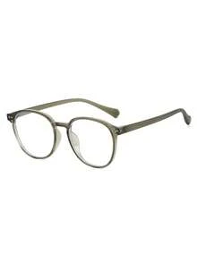 1 Pair Women's TR90 Oval Rivet Fashion Lightweight High-Quality Non-Prescription Glasses - Olive Green - View 4