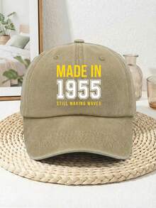 Casquette de baseball imprimée rétro "MADE IN 1955 Still Making Waves" - Casquette à bord incurvé ajustable unisexe, meilleur cadeau d'anniversaire/anniversaire pour les adultes nés en 1955, convient pour les promenades en extérieur et les rassemblements décontractés, la plage, les voyages - A - Voir 13