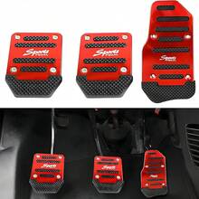 Three Pieces Anti-Slip Car Footrest Pads, Metal Brake Pedal And Accelerator Pedal Covers, Clutch Pedal Cover, Universal Footrest Replacement Kit - A - View 7