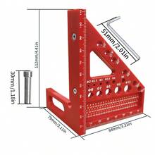 1pc ABS 3D Multi-Angle Combination Protractor Ruler For Woodworking, Precision Measuring & Scribing Layout Tool For Carpenter And Construction - Multicolor - View 4