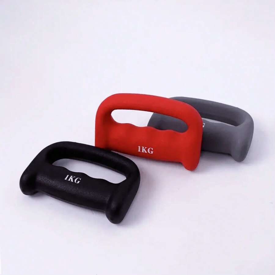 1个固定重量哑铃，用于手部力量训练 - 2.2磅，适用于手持式拳击训练，可用于击打速度和阻力训练，瑜伽哑铃家用健身器材，也适用于臀部锻炼，男女通用健身器材 - 彩色 - 查看 1