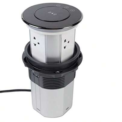 toma de corrienteSalida Emergente Automática WiFi Control Táctil Tira de Alimentación Empotrada Retráctil Inteligente con 3 Tomas 2 Puertos USB Cargador Inalámbrico Enchufe de EE. UU. 110 a 250 V