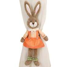 Easter Bunny Curtain Tiebacks Cute Stuffed Rabbit Hook And Loop Closure Curtain Buckle For Home - Orange - View 6