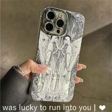 Retro European Cupid Angel Aurora Laser Phone Case For IPhone 16 15 14 13 12 Pro Max 11 INS Luxury Glitter Lens Protective Cover - 2 天使 - 查看 5