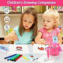 Smart Drawing Robot For Kids, Interactive Educational Drawing Robot, Magic Painting Robot Toy With 100 Word Cards & 16 Color Pens For Girls And Boys Age 3+ (Blue) - Blue - View 11