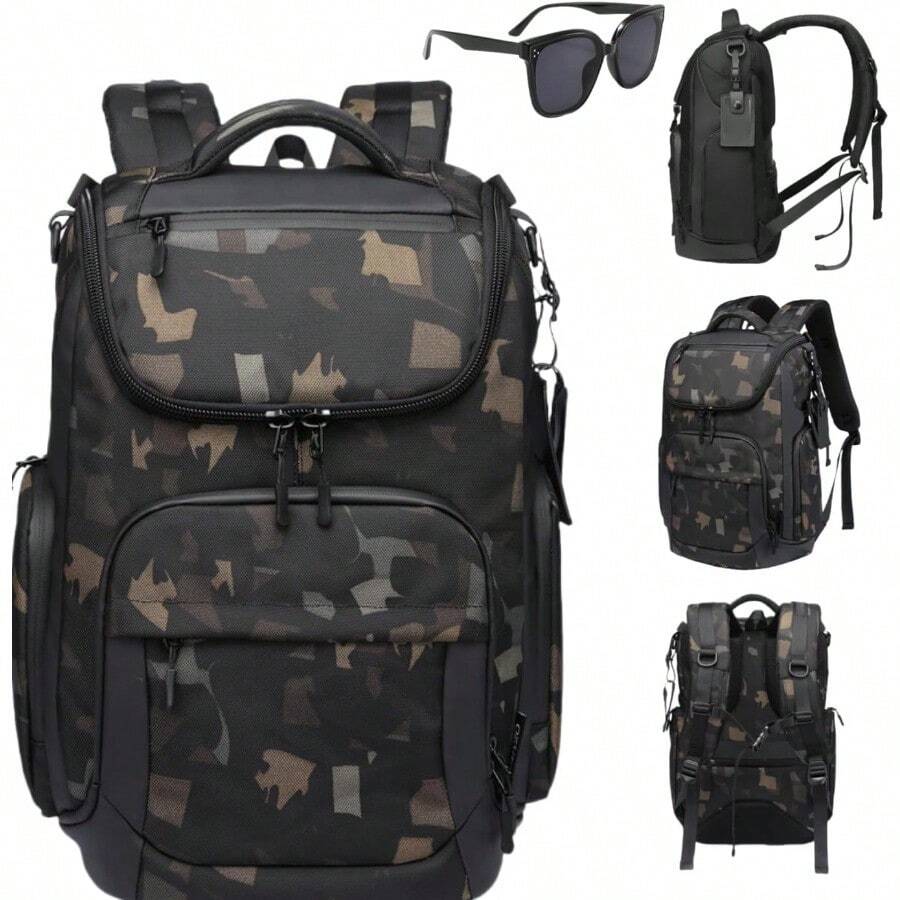 BackpacksWaterproof Laptop Backpack for Men WomenLarge Capacity Versatile Work Backpack Travel Backpacks with Ergonomic Design - Color de camuflaje - Ver 1