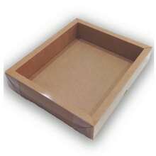 Gift Box Kit With Rim 23x19x5cm Kraft And Duplex Box With Transparent Acetate Window Crystal Packaging - Màu nâu  Mocha - Xem 1