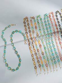 1pc New Multi-Element Beaded Eyeglass Chain, Fashionable Anti-Drop Eyewear Lanyard With Tassel & Mask Chain