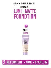 Maybelline Kem nền lì NEW YORK LUMI-MATTE #C10 Hồng sứ trắng 35ml/10ml, nhẹ, lâu trôi, công nghệ tạo màng thoáng khí, chống mồ hôi với lớp nền lì tự nhiên, độ che phủ mỏng nhẹ với hiệu ứng sáng mịn tinh tế, giúp tạo nên làn da đều màu và mịn màng, phù hợp với làn da trắng sáng có tông lạnh, thích hợp cho người mới bắt đầu trang điểm và sử dụng hàng ngày, lý tưởng cho trang điểm hàng ngày, món quà tinh tế dành cho bạn gái. - C10 - Xem 11