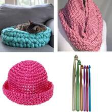 钩针套装，大号铝制钩针，7毫米、8毫米、9毫米、10毫米、12毫米、15毫米，适用于粗毛线的标准大号尺寸