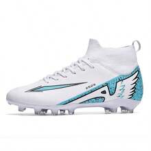Original Men Soccer Shoes Professional TF/FG Boys Football Shoes Grass Indoor Training Girls Unisex Non-Slip Football Field Boots - White - View 7