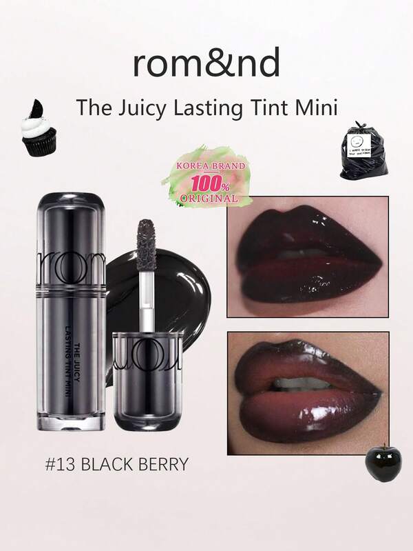 Rom&nd Romand THE JUICY LASTING TINT MINI ,Juicy, Glossy Finish,Hydrating & Moisturizing,Lightweight & Comfortable Feel,Long-Lasting Color,Mini Size, For Trial & Travel,Perfect Gift For Friends,Korean Beauty, Korean Makeup