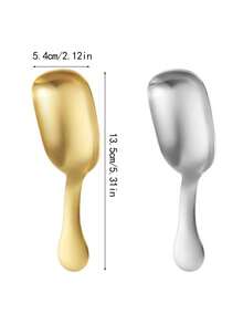 1pc Stainless Steel Short Handle Square Tea Spoon, Suitable For Tea Leaves, Coffee, Ice Cream, Desserts, Sugar And Seasonings, Deep Scoop Design For Home And Commercial Use - Multicolor - View 8