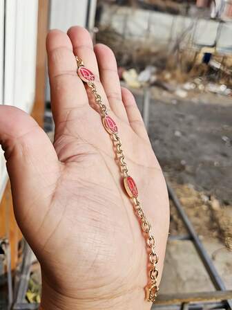 1pc Fashionable Enamel Crafted Chain Bracelet For Women, Elegant & Unique Design, Suitable For Daily Wear And Gift