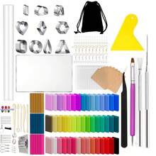Polymer Clay 24/28 Colors Random PVC Soft Clay Oven Baking Modeling Clay Beginner Set, Includes DIY Tools & Accessories (Optional) - Multicolor - View 10