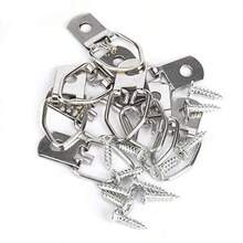 XISH 50 Piezas Ganchos Metálicos para Cuadros Anillas en D Soporte Profesional para Marcos Espejos Relojes y Pinturas 0.4x1.3in/10x33mm Resistentes y Duraderos Herrajes para Co - Tipo C - Ver 1