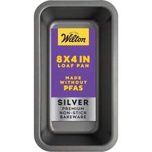 Wilton Silver - Molde antiadherente para pan, pan y pan de carne, hecho sin PFAS, acero duradero, calentamiento uniforme, 8 x 4 pulgadas - por defecto - Ver 1