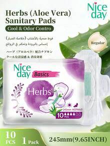 Niceday Gói 10 miếng băng vệ sinh lô hội, 245mm, miếng lót siêu mỏng, làm mát và thoáng khí, không gây kích ứng, thân thiện với da, thích hợp cho người ra nhiều kinh nguyệt, lý tưởng cho mùa hè - Màu Lilac Tím - Xem 2