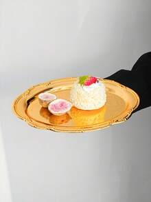 1pc Nordic Ins Retro Cake Plate, Dessert Stand, Snack Tray, Tea Break Display Platter, Fruit Plate - Multicolor - View 9