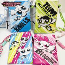 THE POWERPUFF GIRLS 1个新款时尚纸质斜挎包，飞天小女警泡泡、毛毛、花花动漫零钱包，大容量单肩包，多功能轻便邮差包，时尚方形斜挎包，适合日常使用，母亲节礼物，情人节礼物，生日礼物，返校季礼物 - 彩色 - 查看 12