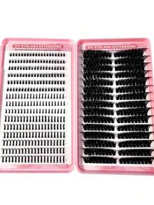570pcs Set Of 80D Cartoon Style 3D Thick & Fluffy False Eyelashes, 10-18mm Faux Mink Fluffy Lashes, Includes 5mm/6mm/7mm Lower Lashes, DIY Lash Tray, Multi-Layer Thick DIY Individual Lashes, Russian Lashes - DD - Xem 4